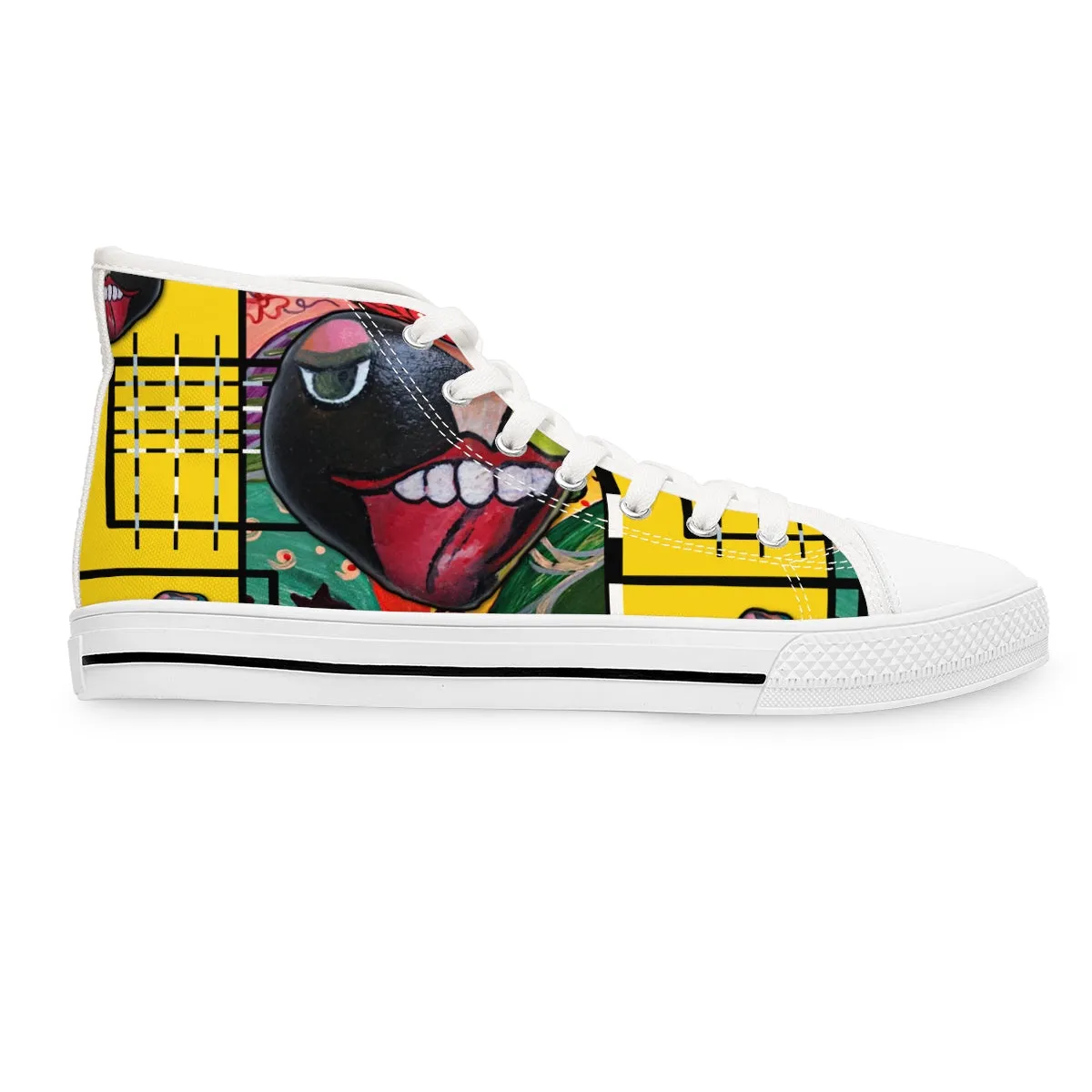 Women's High Top Sneakers PEBBLE TONGUE ART